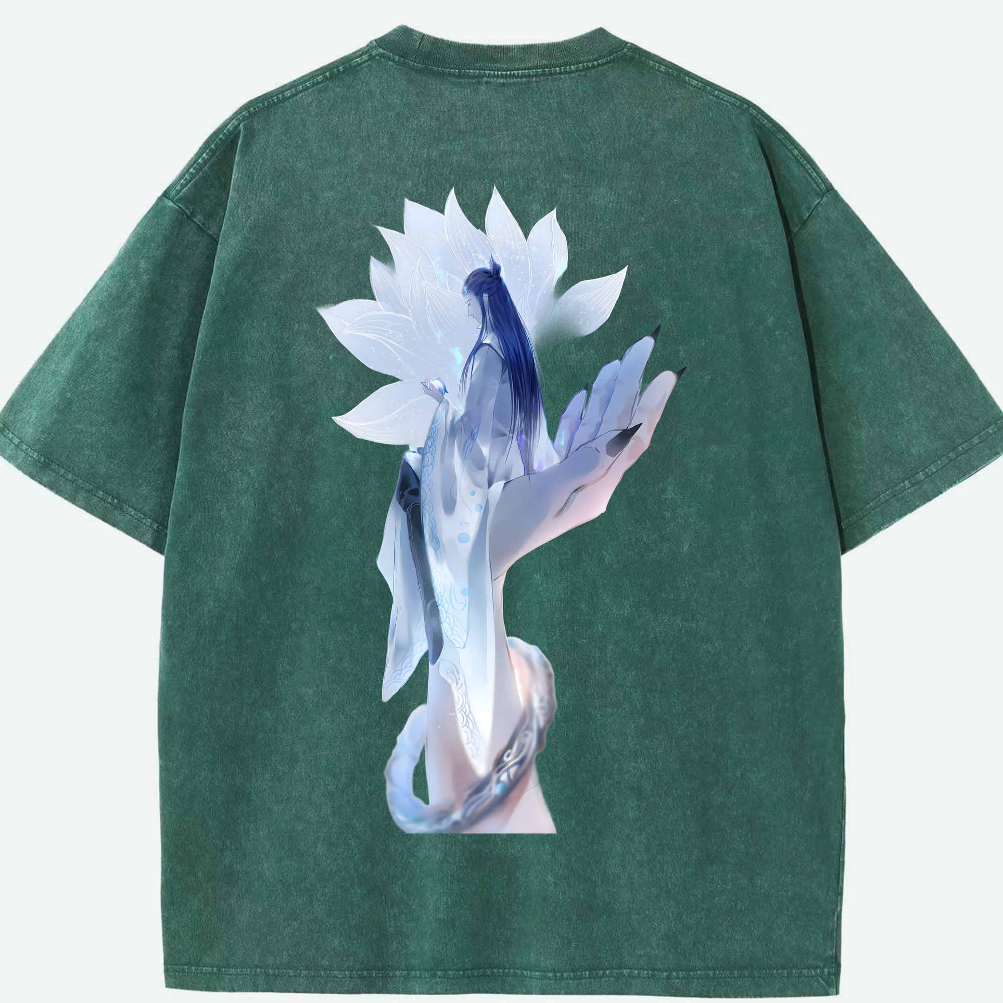 （画像用） Ne Zha 2 ナタ 魔童の大暴れ 綿100% ヴィンテージ風 半袖Tシャツ（背面プリント）